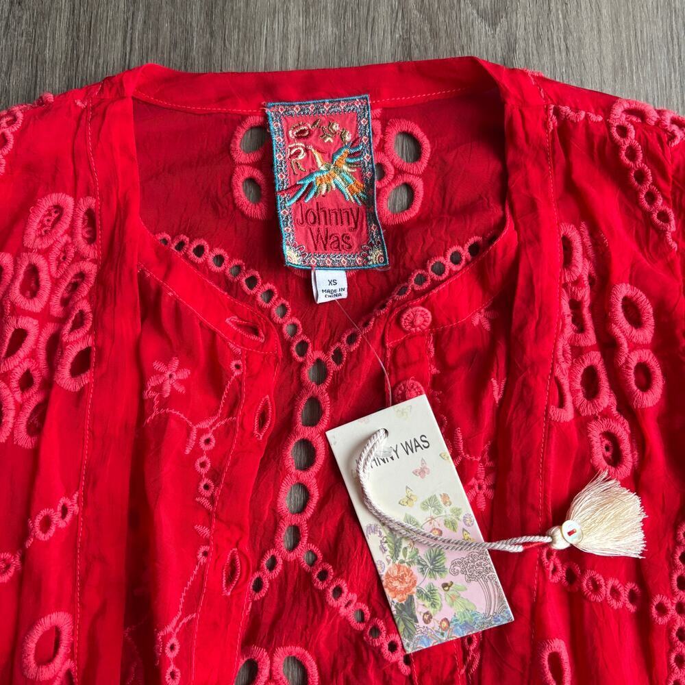 NWT Johnny Was Xanthos Rae Eyelet Blouse XS​​ - Picture 5 of 6